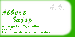 albert vajsz business card